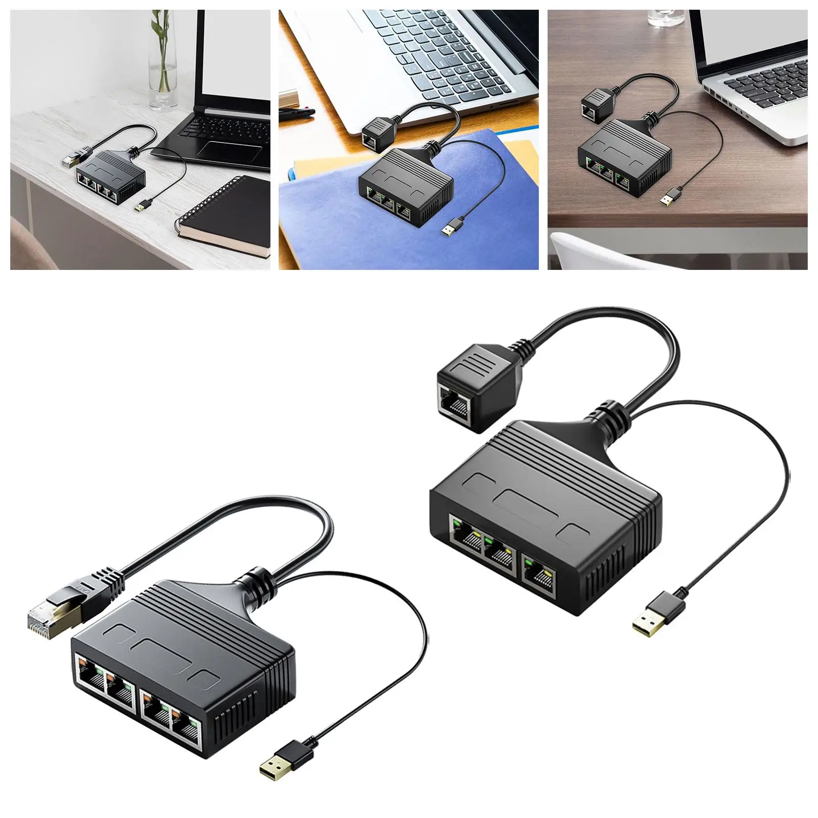 كابل مقسم إيثرنت RJ 45 محول فاصل RJ 45 1000 ميجابت في الثانية كابل شبكة LAN 1 إلى 4 كابل منفذ لـ Cat5 Cat5E متين وبسيط