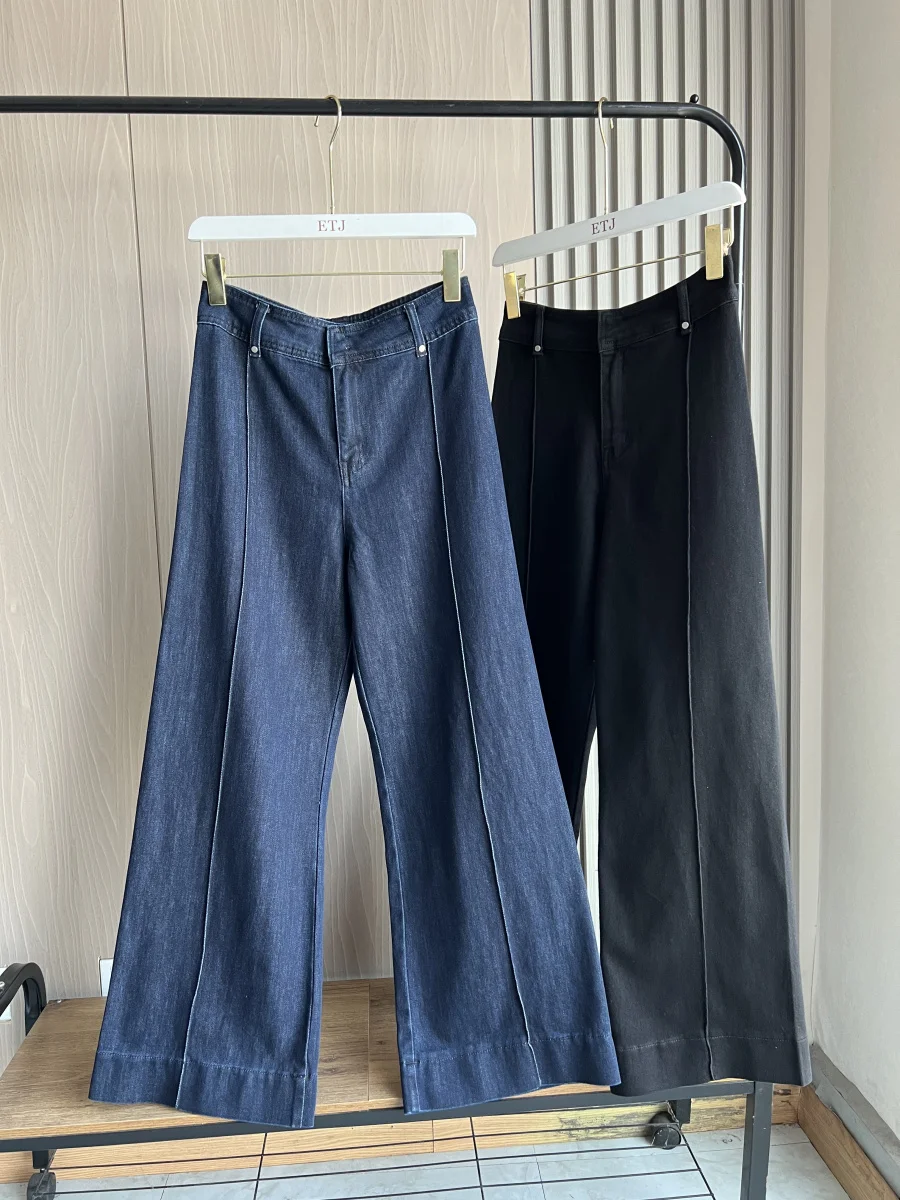 

New 2025 Autumn/Winter women Jeans elegant classic stretch Zw series high waist wide leg jean and trousers