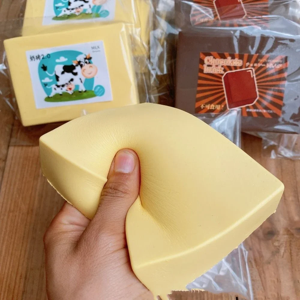 Kawaii – jouets Squishy à montée lente, gâteau au riz au lait, à presser, en Silicone, brique de lait, pain, Anti-Stress, Squishies, jouet pour enfants, cadeau