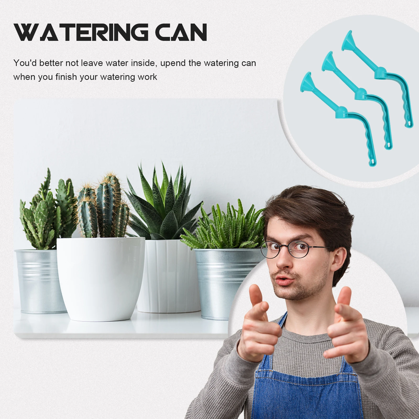 

3Pcs Long Spout Watering Bottle Sprinkler Plastic Gardening Tool for Succulents Indoor Outdoor Plant Watering Pot Sprinkled