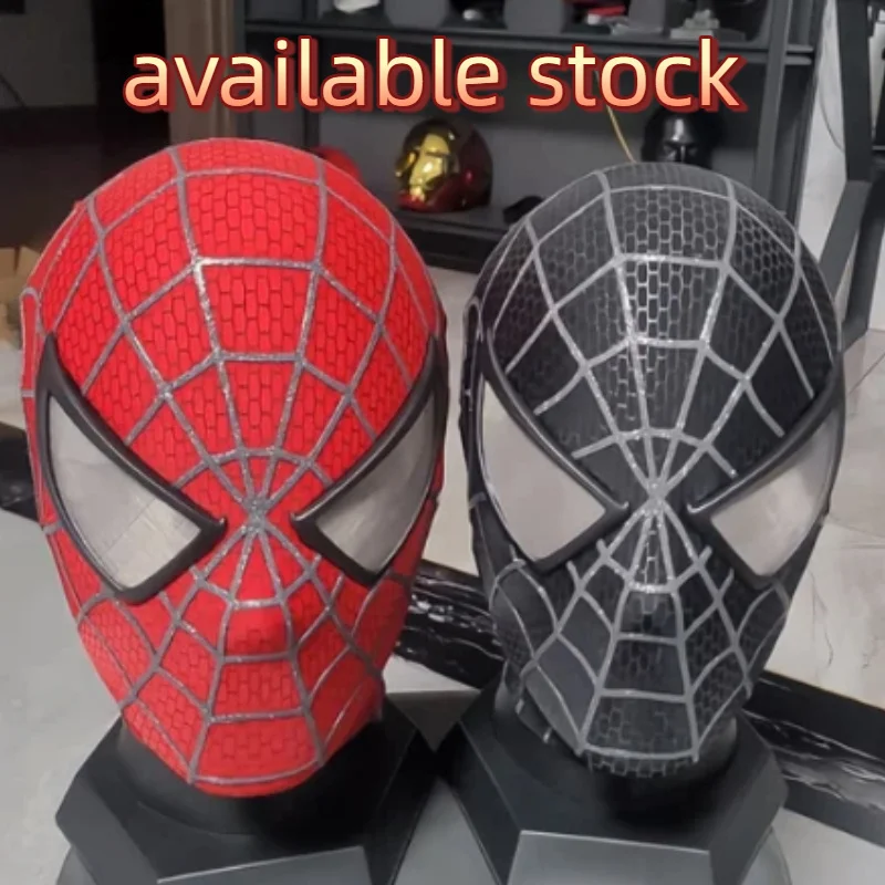 Spiderman Mask With Movable Blinking Eyes Electric Full Face Helmet For Cosplay Halloween Party Adult Costume Collectible Gift