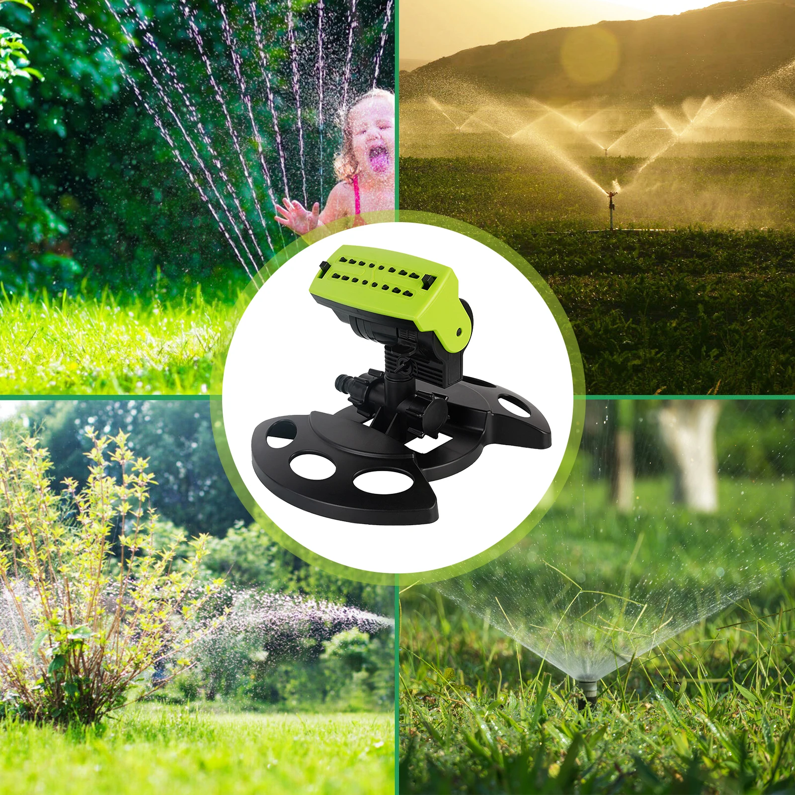 Lawn Sprinkler Automatic 180° Rotating Adjustable Garden Sprinkler Lawn Irrigation System Covers Large Areas Anti-Leak Design