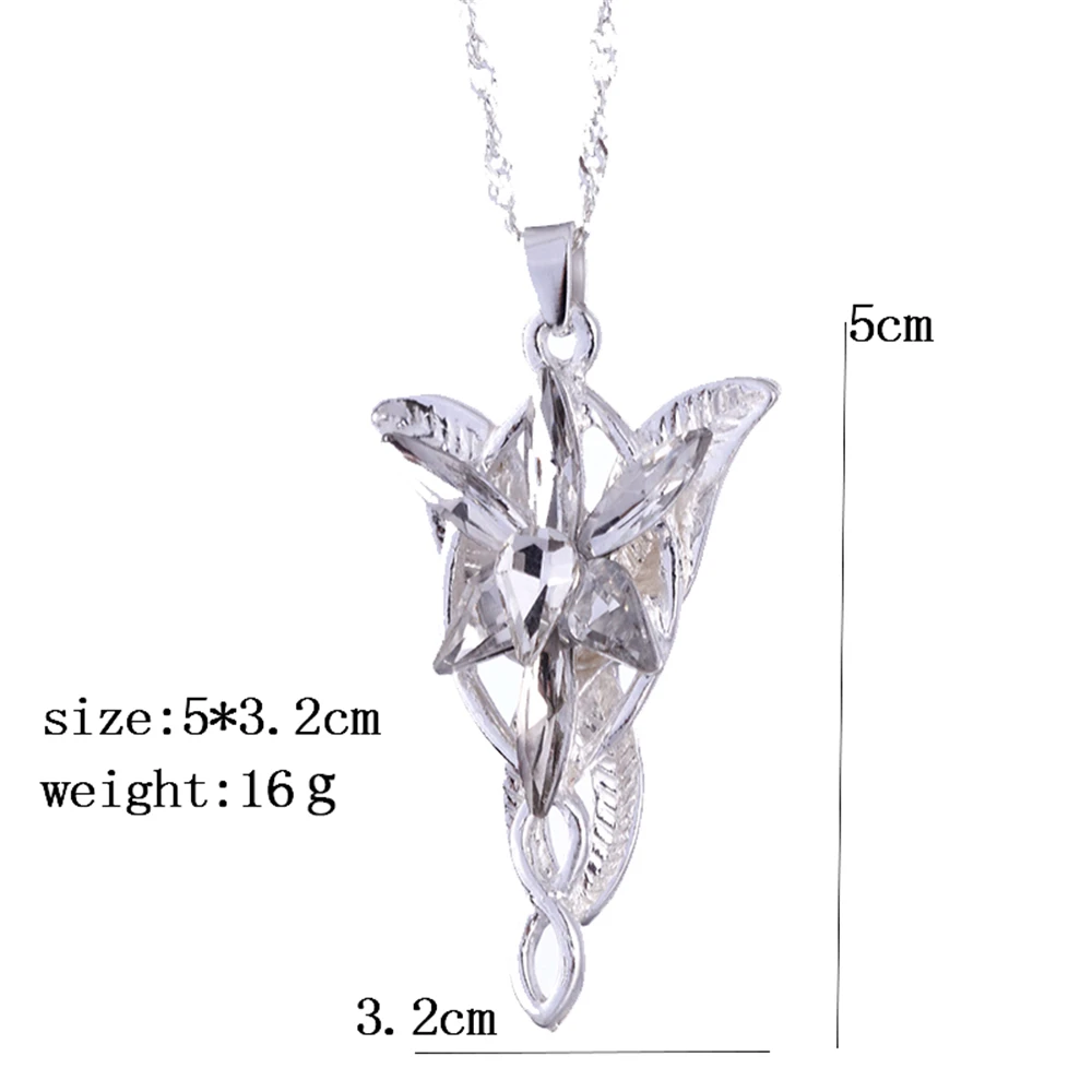موضة Arwen Evenstar قلادة الجان الأميرة كريستال مكعب زركونيا حجر قلادة مجوهرات للنساء هدايا