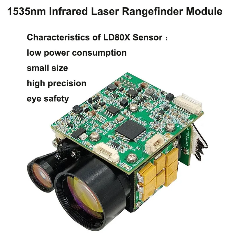 Wireless Infrared Sensor Laser Distance 8000m Outdoor UART 1535nm 8km Rangefinder Telemeter Module for Handheld Mobile Devices
