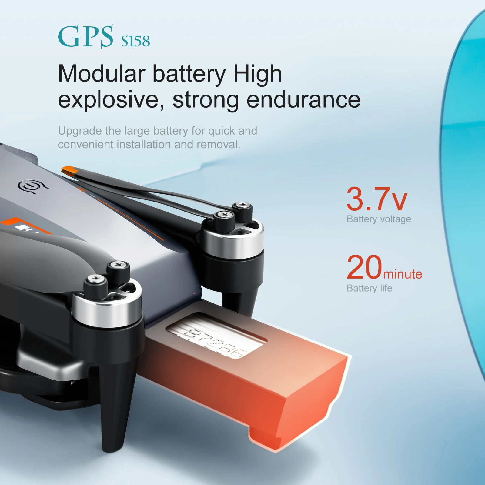 S158 GPS Drone Battery for S158 Drone 3.7V 2000mah Battery Accessories 1/2/3/6pcs