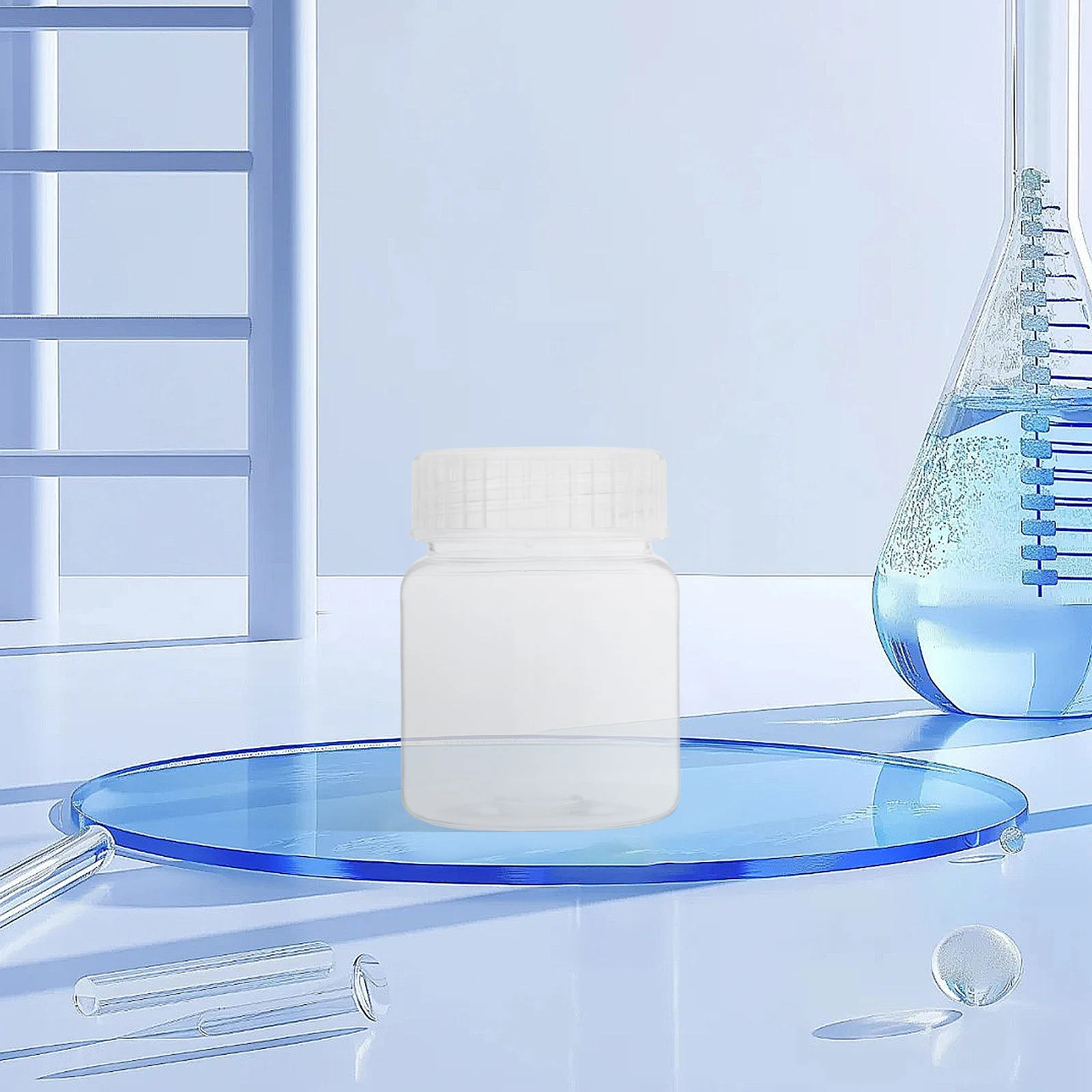 

5pcs 240Ml Clear Plastic Pill Empty Medicine Bottles Lab Reagent Containers Chemical Storage Solid Powder Bottles Wide Mouth