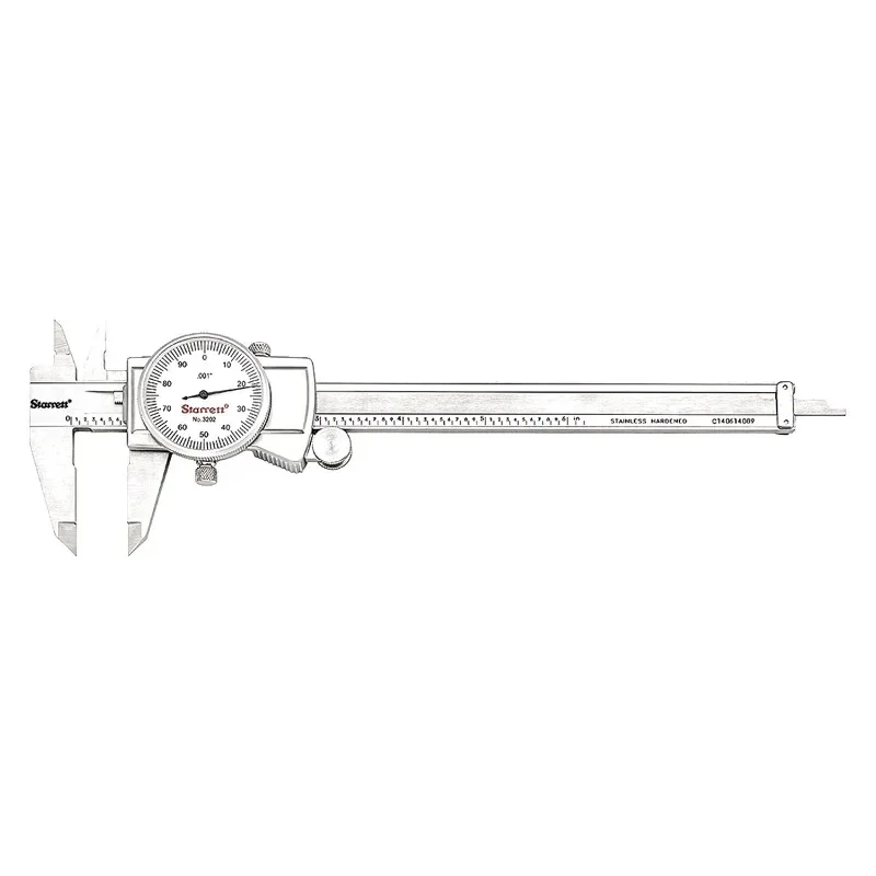 

Starrett Dial Caliper with Adjustable Bezel and Fitted Case - White Face, 0-6" Range, +/-0.001" Accuracy