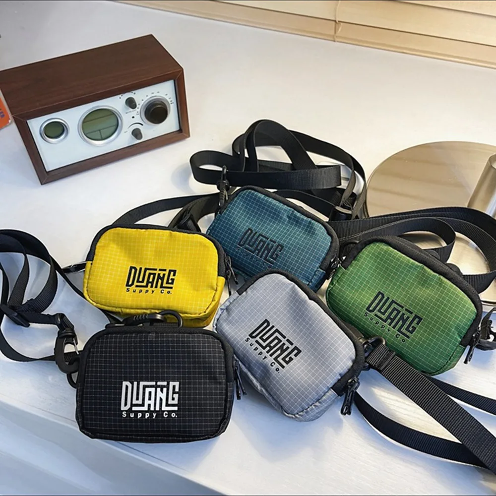 

Cute Neck Hanging Nylon Coin Purse Lanyard Casual Mini Storage Bag Earphone Bag Letter Couple Crossbody Bag Gifts