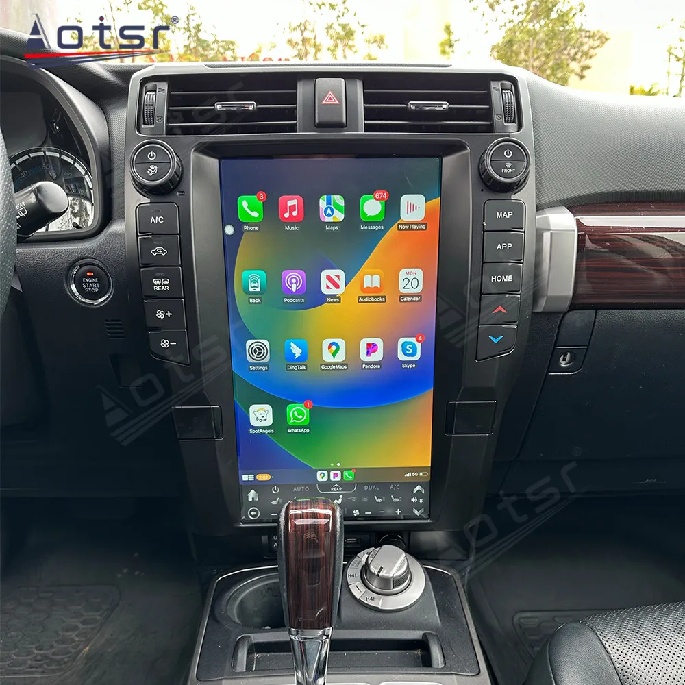 15.6 Inch QLED Touch Screen Android 12 Car Radio Player with GPS Navigation Wireless Carplay 6GB RAM 128GB Storage for Toyota 4R