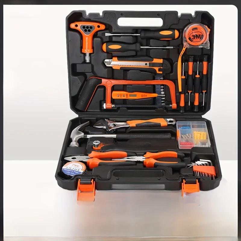 

Jin Dian 82-piece household carbon steel toolbox suit combination tools gift suit factory outlet 401-82