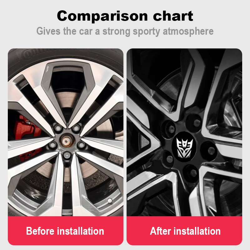 4 قطعة/المجموعة 56 + 60 مللي متر Autobot شعار سيارة عجلة مركز غطاء محور حافة غطاء محور ملصقات المحولات شارة اكسسوارات السيارات التصميم #4