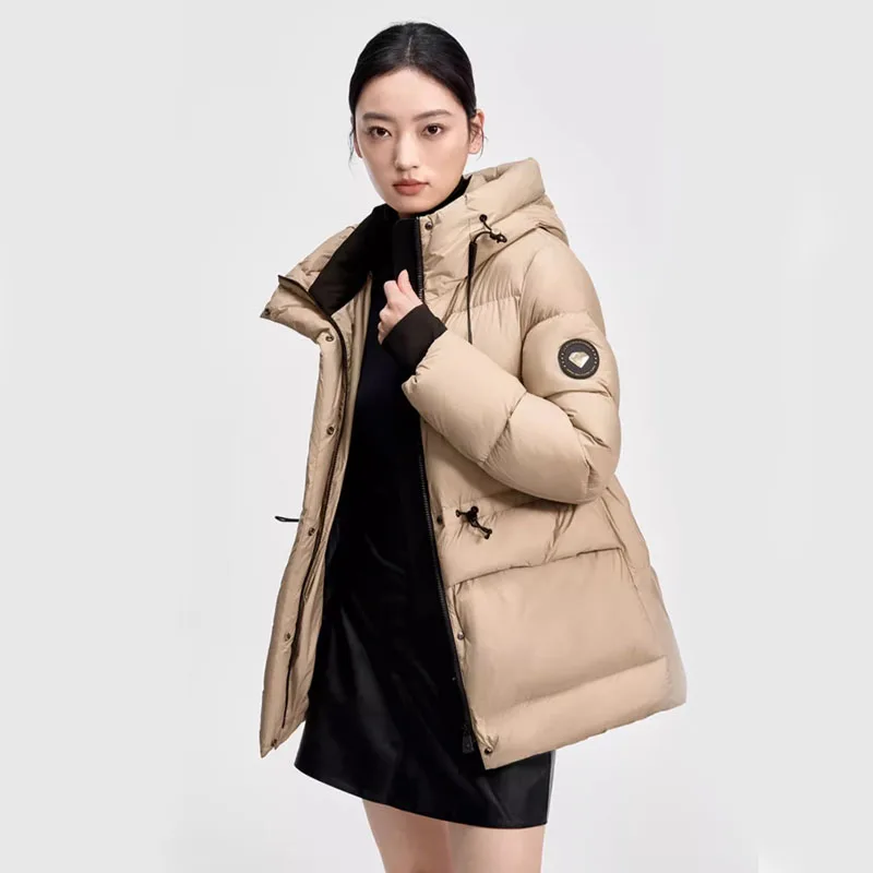 Chericom منتصف طول مقنعين أسفل سترة الرباط الخصر خفيفة الوزن سترات منتفخة سليم صالح الدافئة المرأة معاطف الشتاء Y309765Y