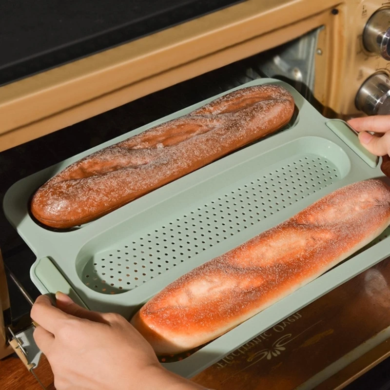 3 Cavity Long Loaf Non Stick Bake Tray Silicone Bread Baking Mold Hot Dog Baguettes Bread Mould Cake Mold Baking Tool