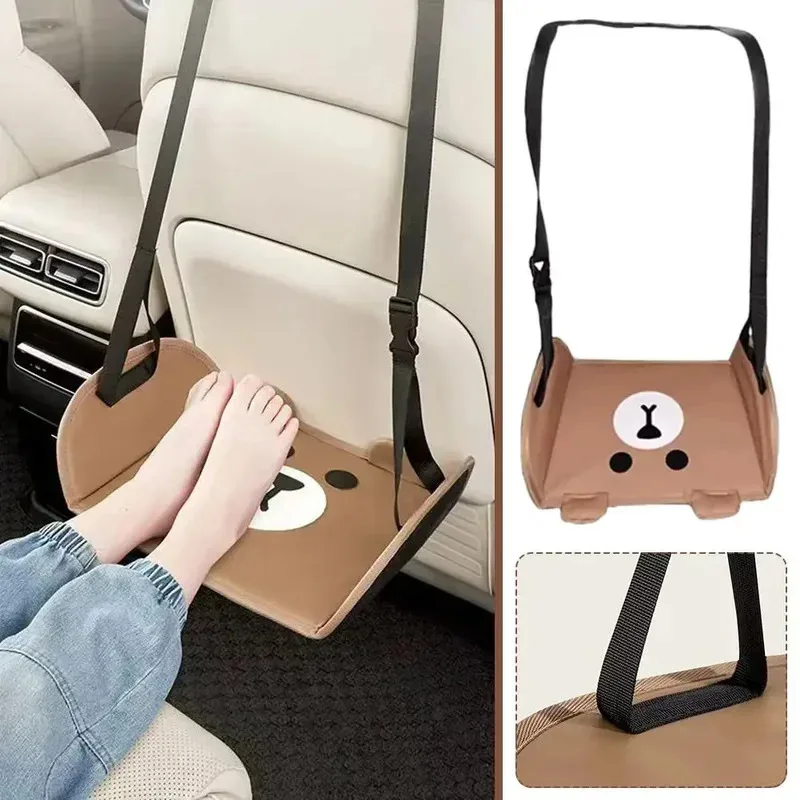 Portable Car Rear Seat Foot Hammock – Adjustable Hanging Footrest for Travel, Office &amp; Car Interior Comfort