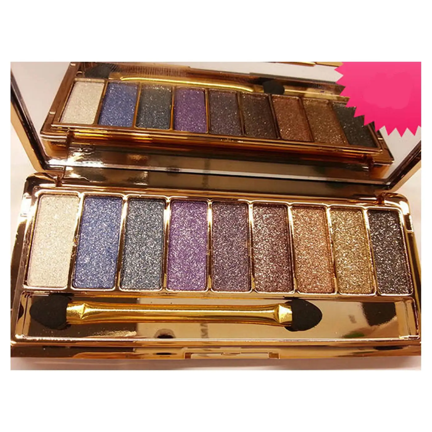 9 Colors Glitter Eyeshadow Fashion Eye Shadow Palette & Makeup Cosmetic Brush Set  For Women Wholesale Nude Shades