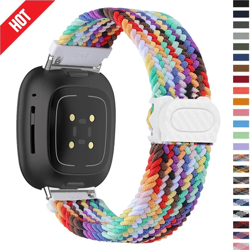 Cinturino intrecciato ad anello in Nylon per fitbit Versa 4 3 2 1 Versa Lite Sports correa Band per accessori per orologi versa sense 2/sense