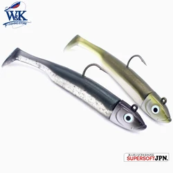 Seabass Fishing Lure 8 Colors 9 cm 3.5 inch Paddle Tail Soft Lure with 22g Jig Head Laser Eyes Tuna Rock Fishing Lures