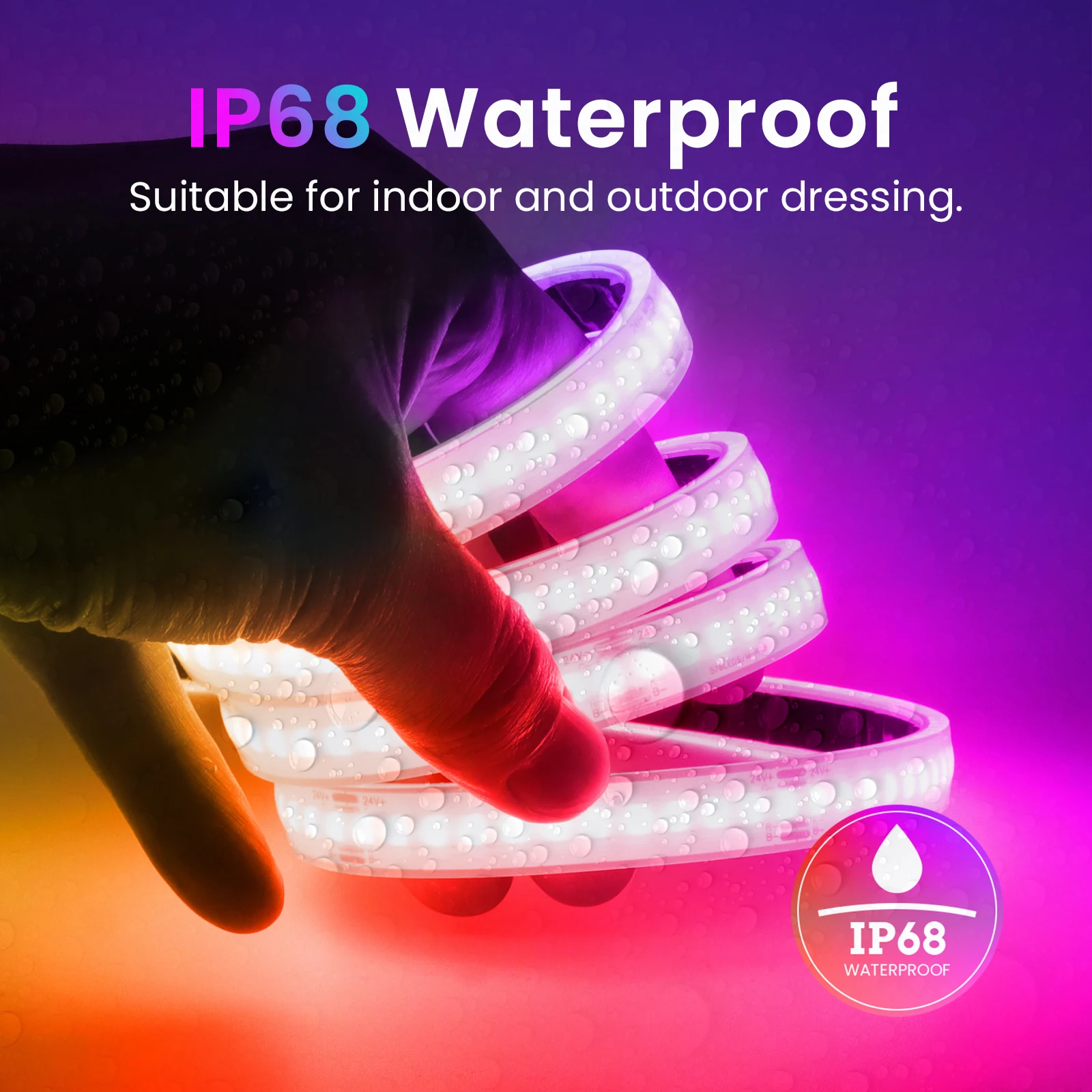 DC 12V 24V FCOB Neon Strip Lights 10M RGB 576Leds/m IP68 Waterproof Silicone Rope Tape Flexible COB LED Light Ribbon Lamp