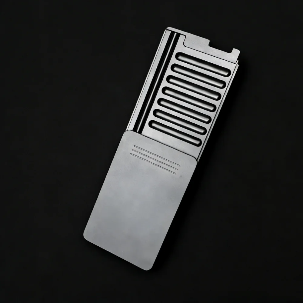 Metal Snuff Kit Container with Sild Lid in Aluminum Straw Pocket Size Portable Storage with Gift Box