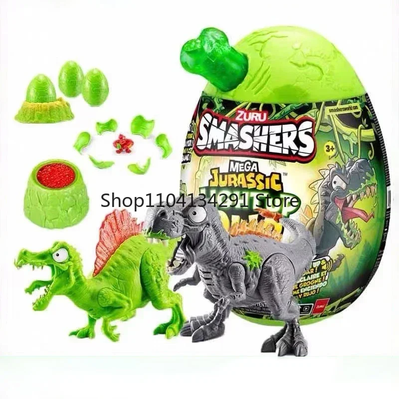 ZURU Smashers Mini Mega Jurassic Lightup Dino Surprise Egg T-Rex Spinosaurus Stegosaurus Dinosaur Model Boys Archaeology Toys