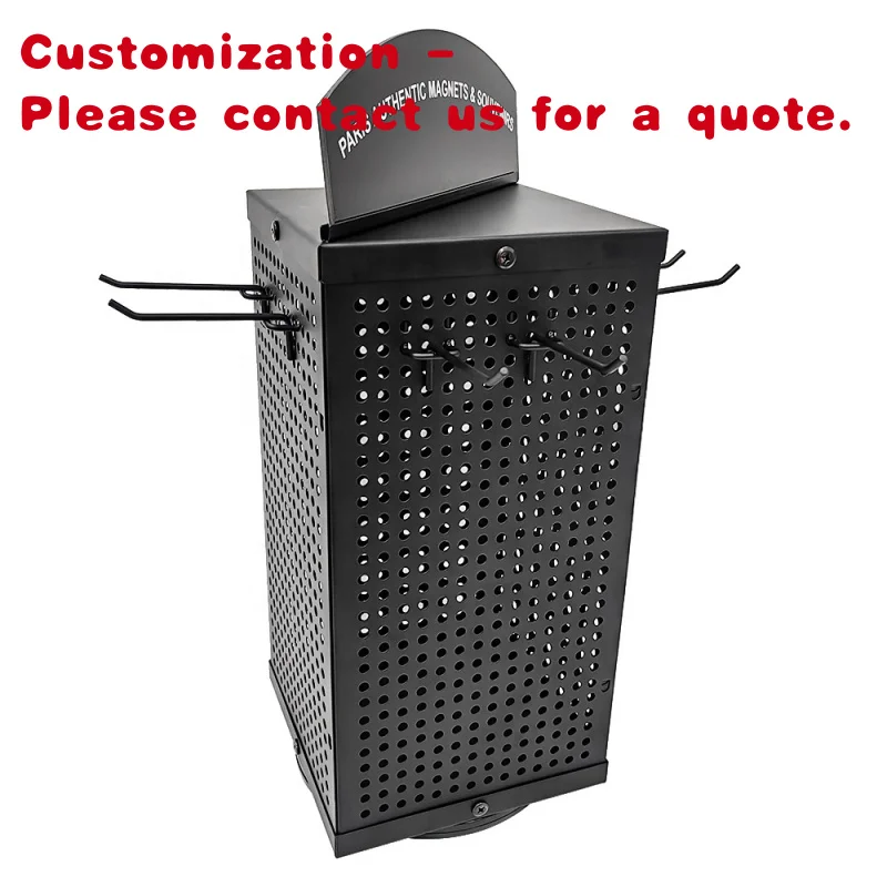 custom.Retail Spinning Jewelry Accessories Display Stand Earring Hanging Metal Pegboard Display Counter Top Keychain Rack with H