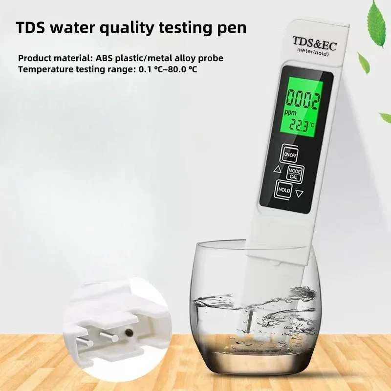 3-in-1 Tester Water Meter TDS EC Temperature Meter Digital LCD Water Test Pen Kitchen Household Water Quality Online Analyzer