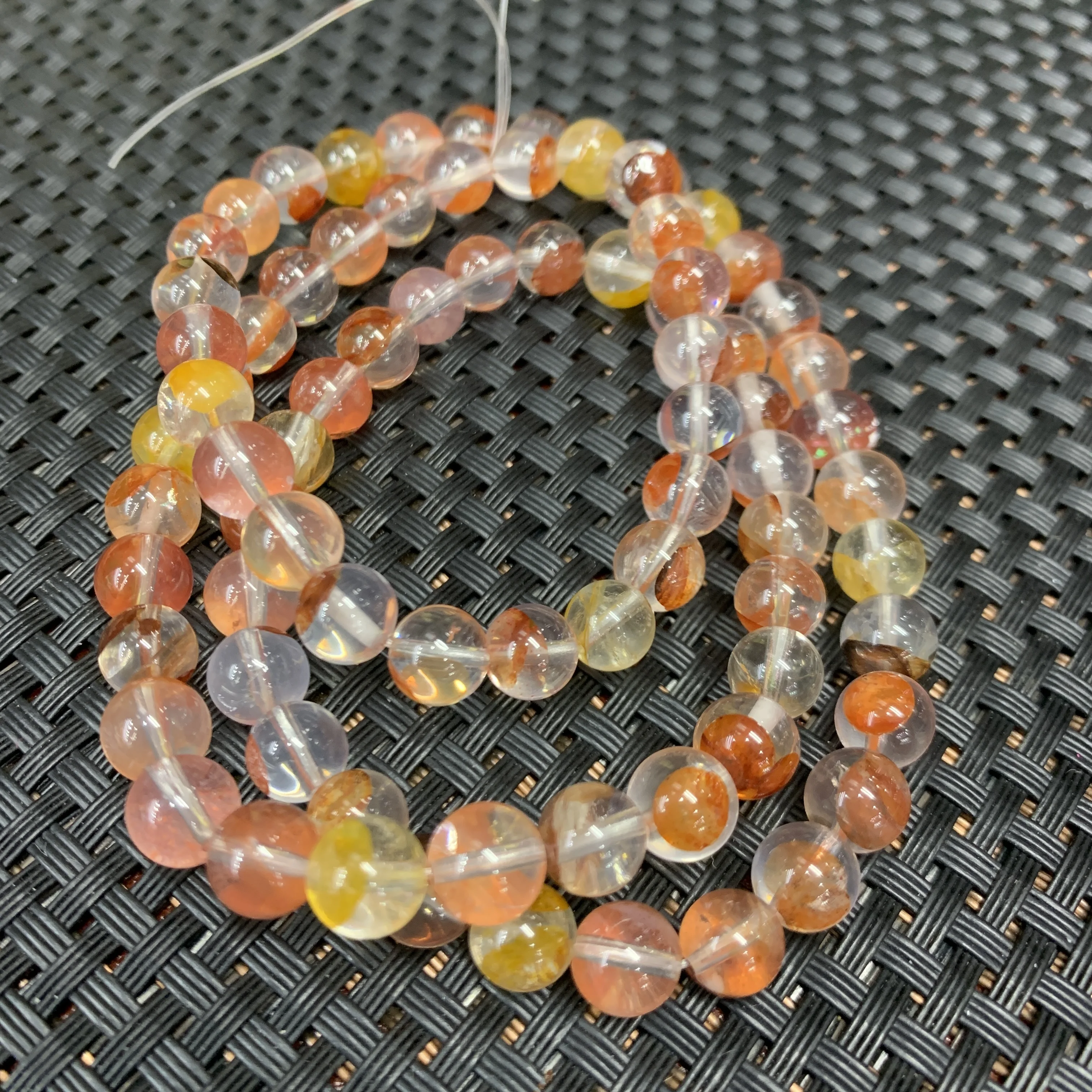 Natural Fire quartz Bracelet crystal quartz Stretch Beaded Bracelet