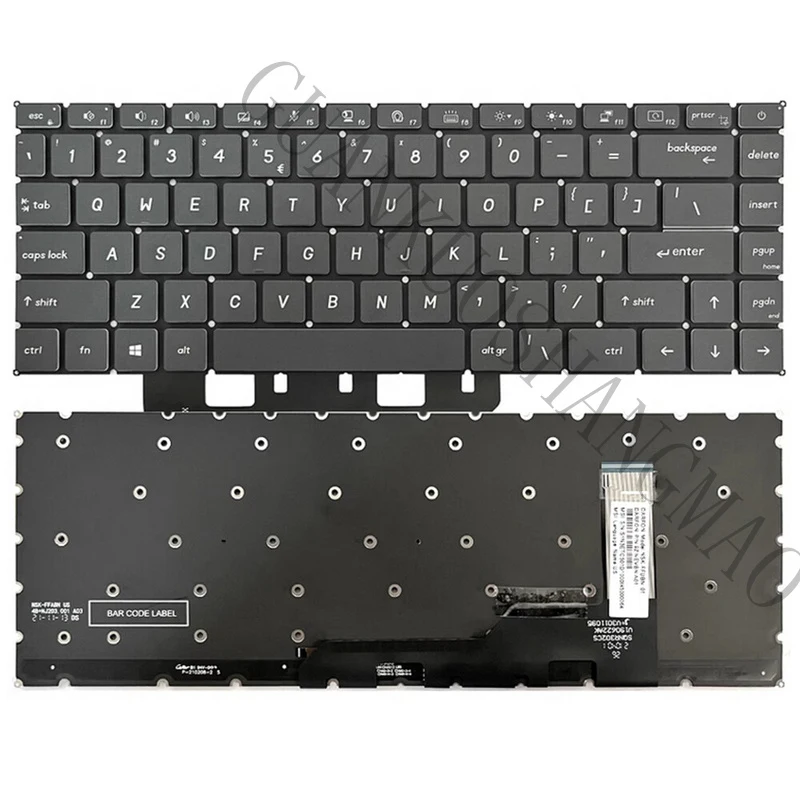 HJY...Suitable for MSI MS-16S3 MS-1551 MS-14C1 MS-14C2 portable computer backlit keyboard replacement part, gray