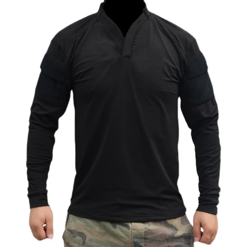 Tactical CAG T-Shirt Outdoor Solid Color Arm Pocket Quick drying T-shirt Long Sleeves