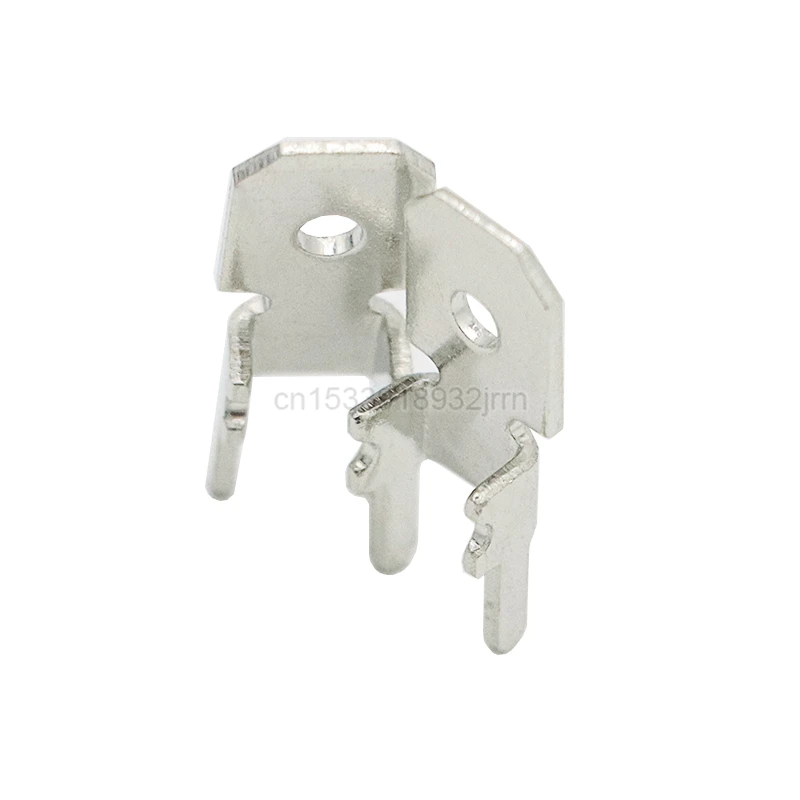 100Pcs 6.3mm 4.8mm H-Type Welding Sheet Solder Anti-Inversion Plug-In Male Crimp PCB Block Board Terminals Electronic Components