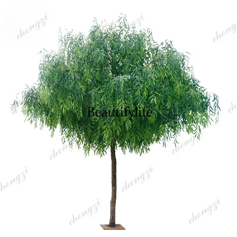 03 Simulation Willow Indoor and Outdoor Courtyard Hotel Decoration Landscaping Urban Simulation Weeping Willow Tree