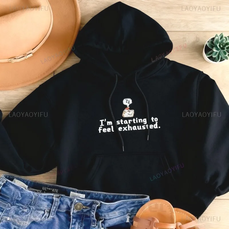 Divertida ropa de mujer Stardew sudadera Stardew Valley Sleepy Chicken suéter muy Simple estilo jersey de cuello redondo Sudadera con capucha