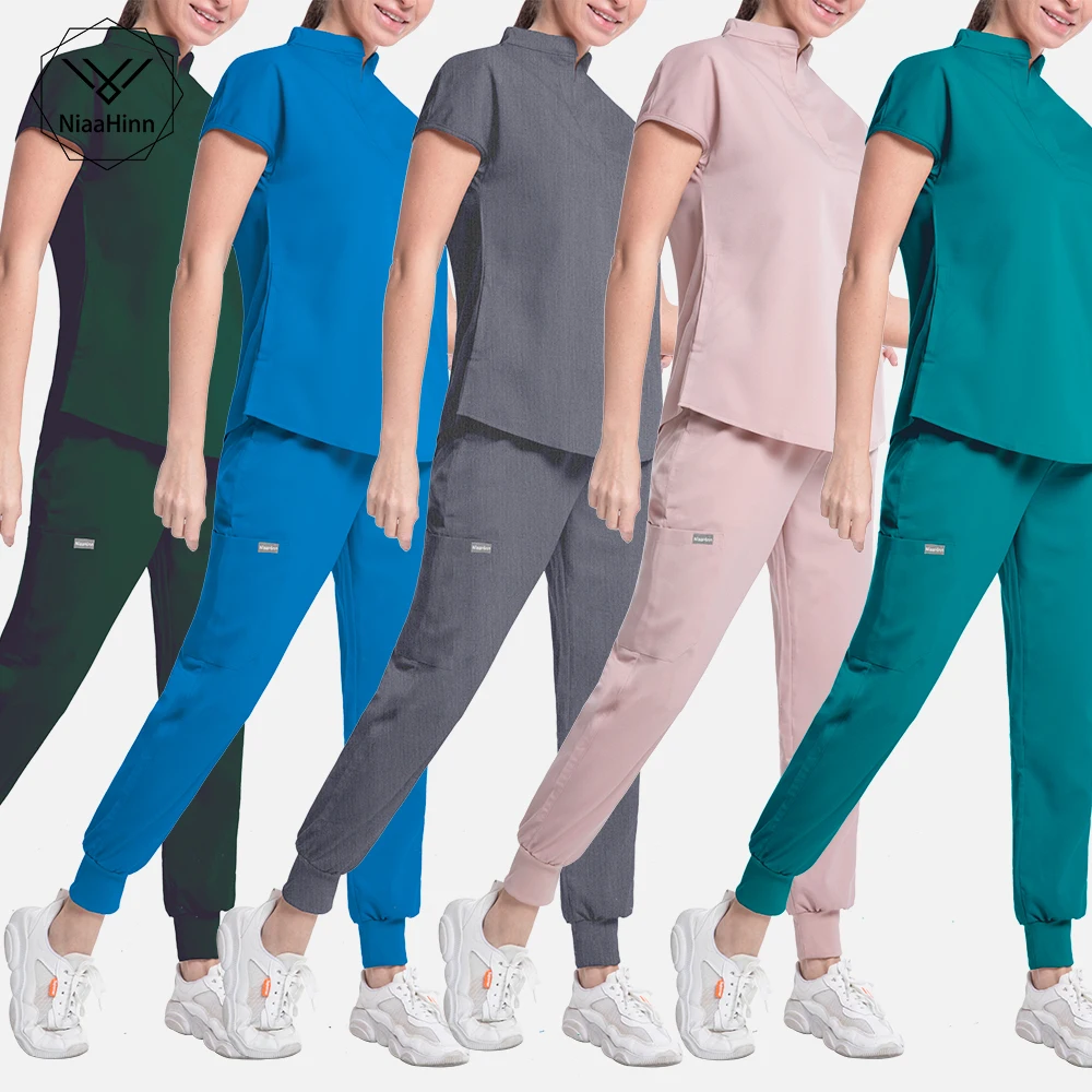 

Fashion Slim Women Scrubs Suit Hospital Workwear Medical Surgery Multicolor Unisex Uniform Nurse Medical Uniform Dentist Suit