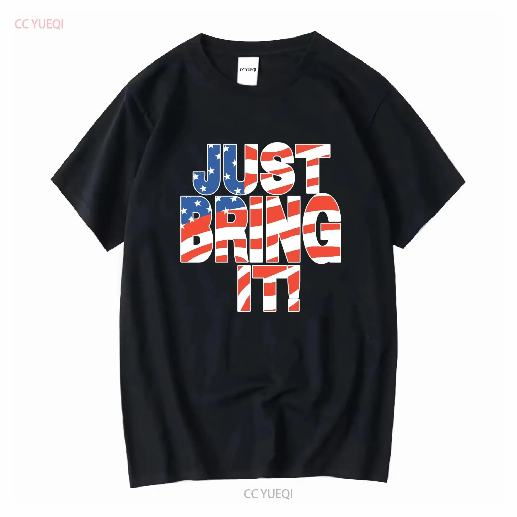 The Rock Just Bring It 2001 camiseta negra WWF L Wildman ropa de manga larga vintage ropa de calle lavada elegante Unisex ligeramente