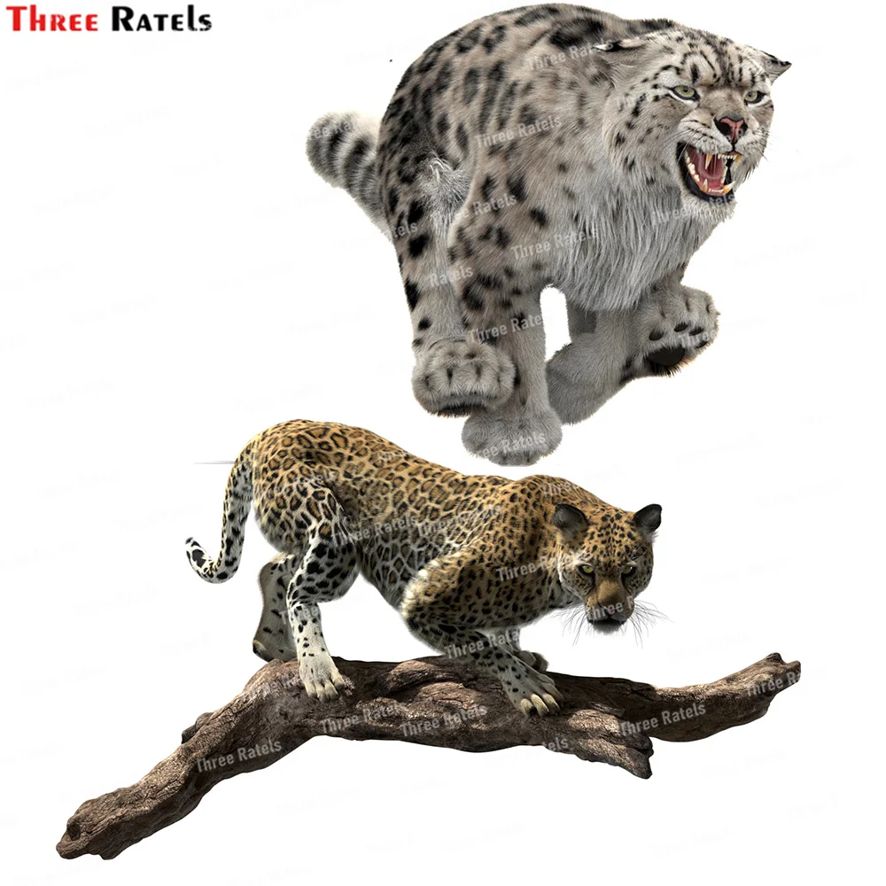 Three Ratels K594 Snow Leopard 3d Model Stickers And Decals for Laptop Luggage Skateboard Decoration