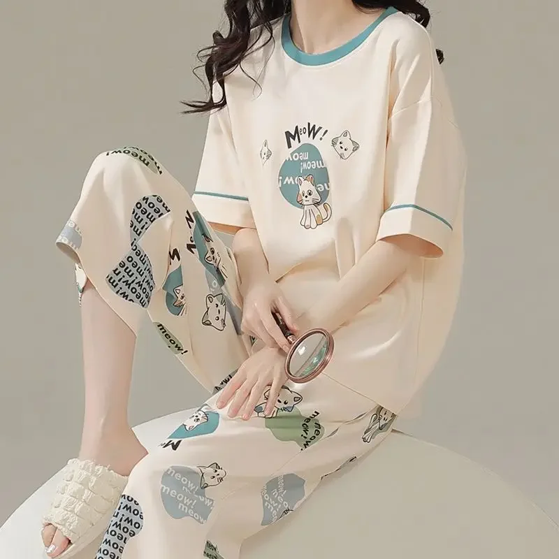 Sleepwear Women's Clothing Summer Short Sleeve Thin Home Loose Casual Soft High Quality Affordable Cool Skinny Comfortable Sweet