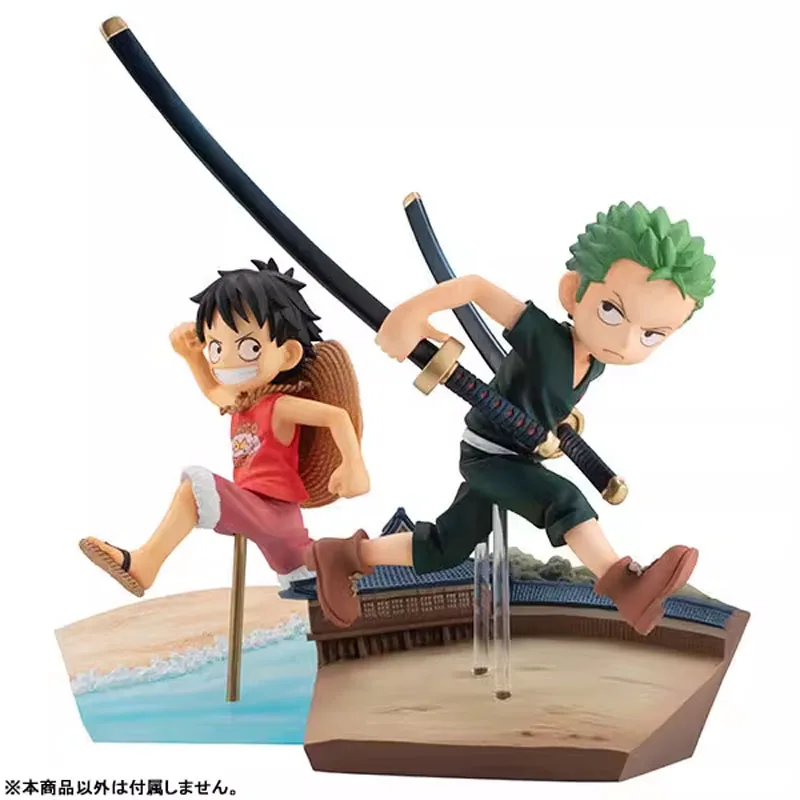 

MegaHouse Genuine GEM ONE PIECE Roronoa Zoro Monkey D. Luffy Run Kawaii Cute Anime Action Figures Toys for Boys Girls Kids Gifts