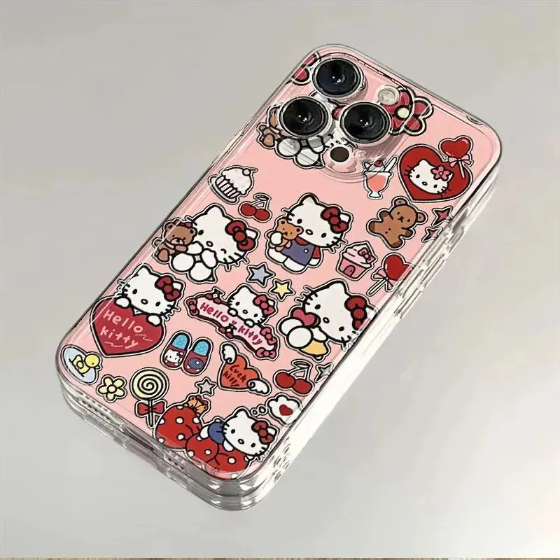 Kawaii Hello Kitty IPhone Case For IPhone 17 Pro Max Cute Case for IPhone 17 Pro 16 Plus Cover Apple15 14 13 12 Mini Phone Case
