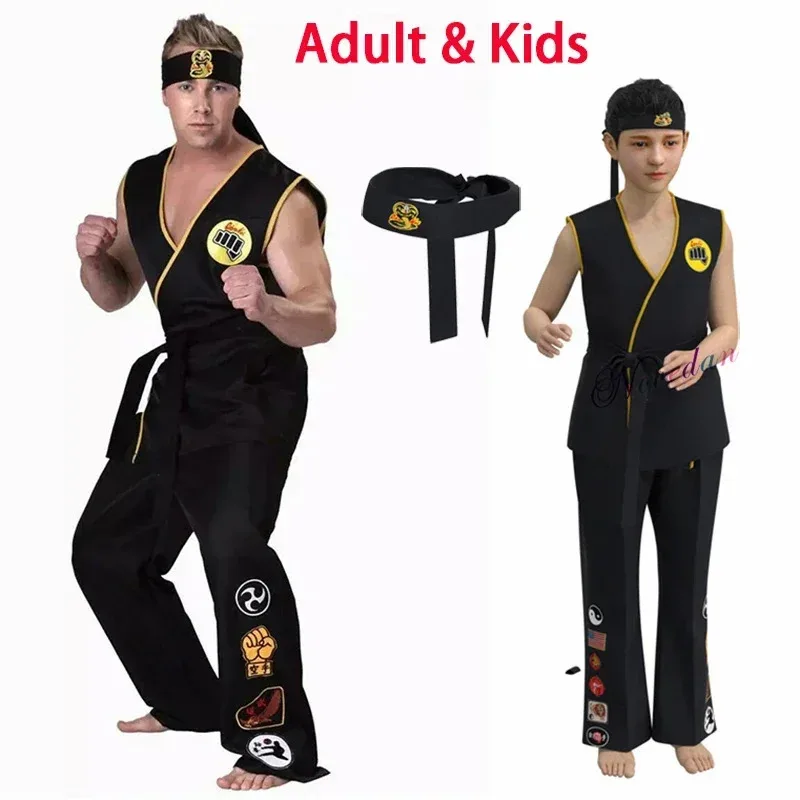 Juego de anime KOF Cosplay Cobra Kai Val Armorr uniforme de Karate ropa de Taekwondo para hombre niños disfraz de juego de rol de gladiador;3,v'5.t;