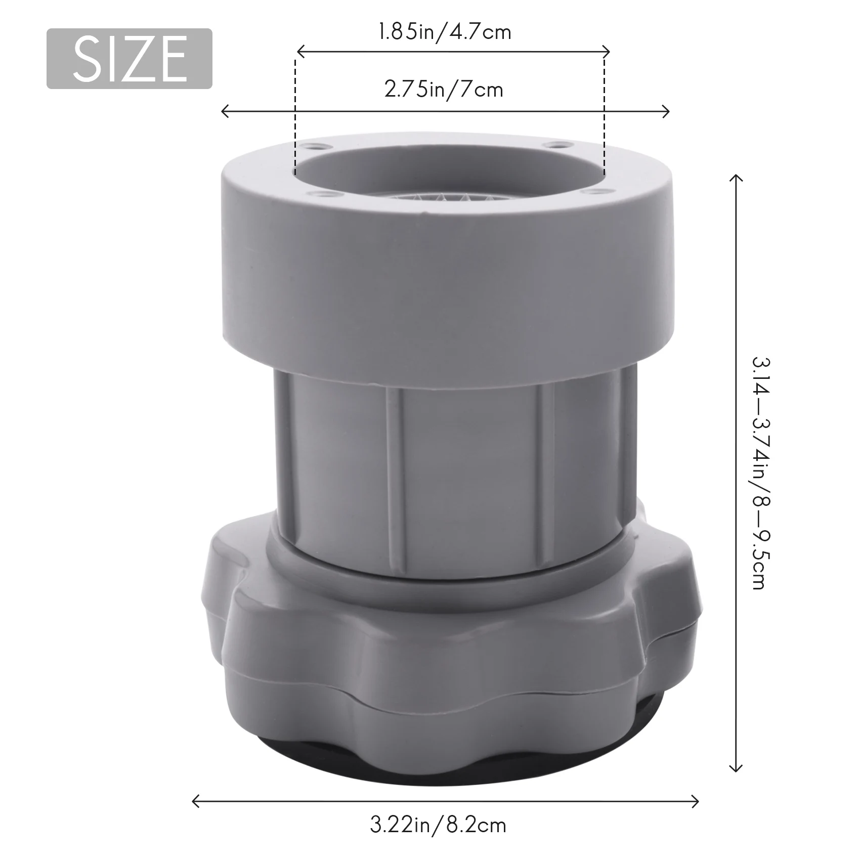 A23E-4PC Adjustable Heighten Washing Machine Anti Vibration Pad Shock Non Slip Feet Mat Fridge Floor Furniture Protector