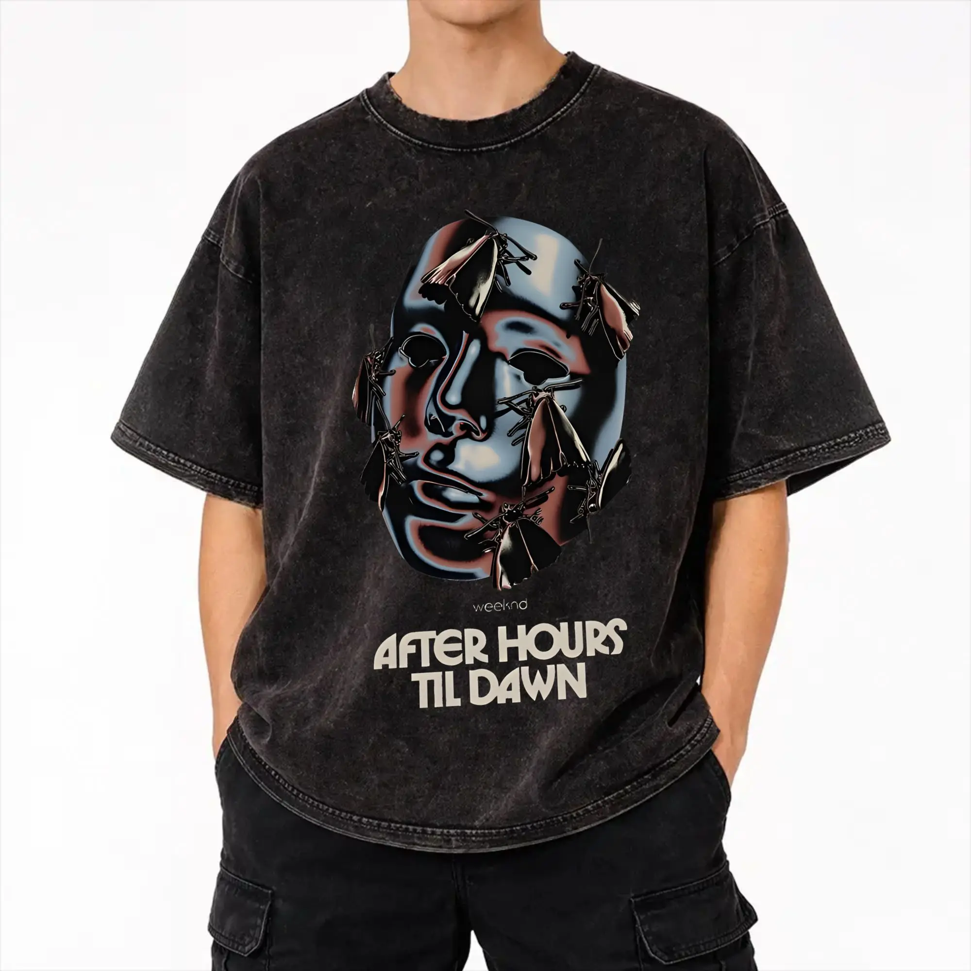 The Weeknds After Hours til Dawn Stadium Tour 2026  T Shirts Hip Hop Washed T-Shirts for Men Women Streetwear Summer Tees