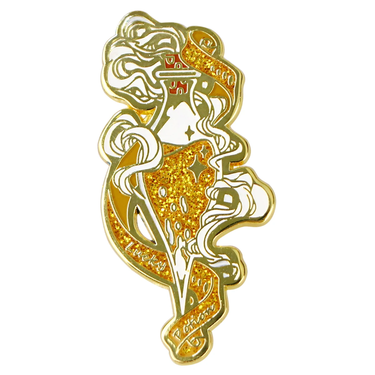 Golden Magic Potion Men Women Brooch on Clothes Enamel Pin Lapel Pins for Backpack Metal Briefcase Badges Fashion Accessories