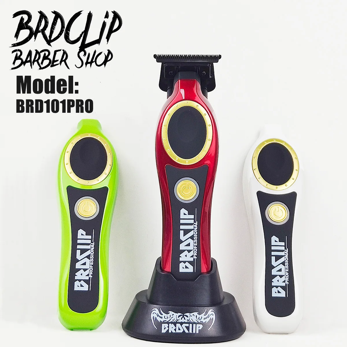 

Professional BRDCLIP NEW BRD101 PRO 3 COLORS 7700RPM Carving Gradient Hair Trimmer Barber Electric Clipper with Charger Base Men