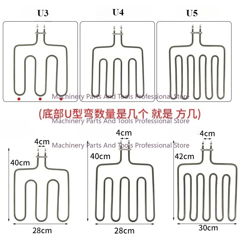 1PC 220v 1500w 2000w Electric Tubular Heating Element Sauna Stove Oven Air Heating Element Baking Heater Tube SS201 SS304