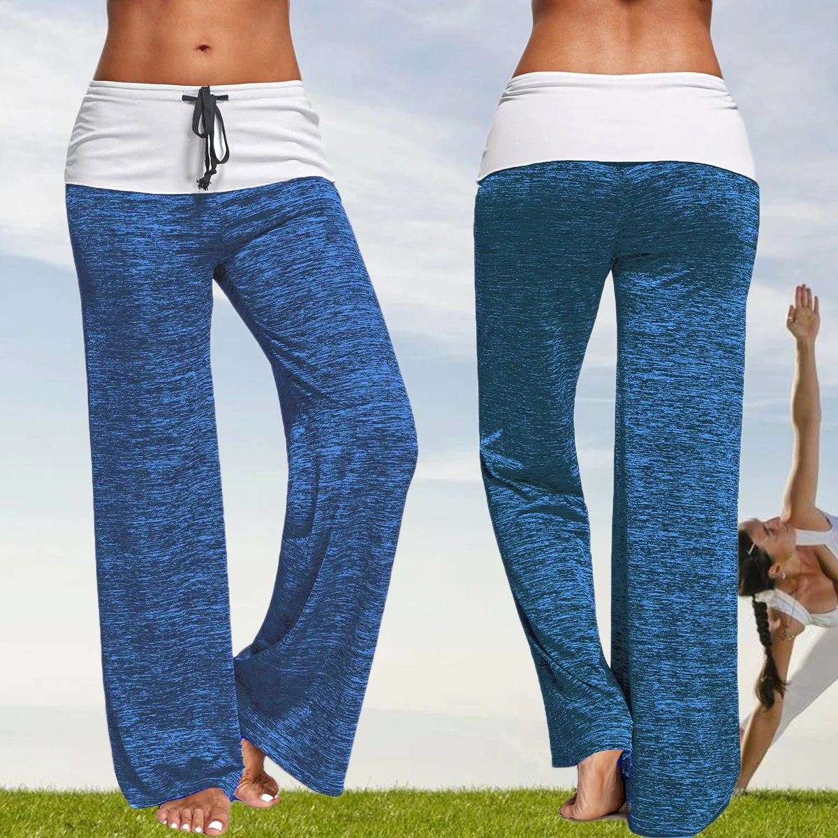 

Women Yoga Long Pants Size M Black Loose Fit Stretchy Quick Dry Sportswear for Fitness Pilates Workout Comfortable Breathable