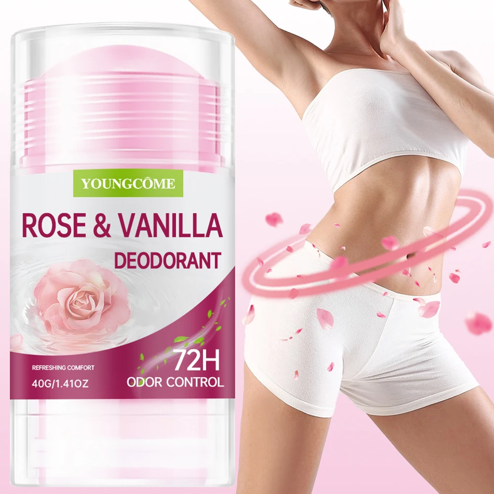 Rose & Vanilla Deodorizing Cream Anti Sweating Keep Drying Fragrance Remove Armpit Odor Underarm Refresh Sticks Fade Body Odor