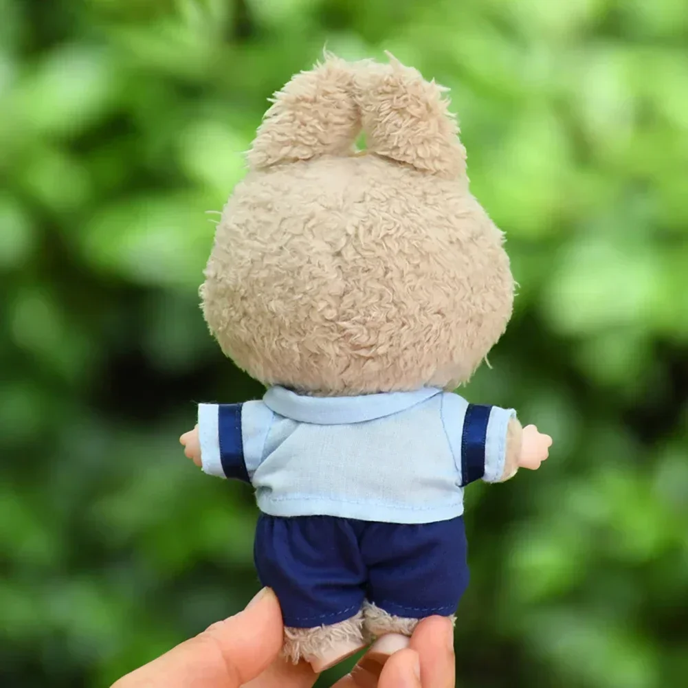 Mini ropa de muñeca de peluche de 17cm, uniforme de estudiante, traje de estilo para muñecas Labubu Idol, monos de dibujos animados, ropa, accesorios para muñecas