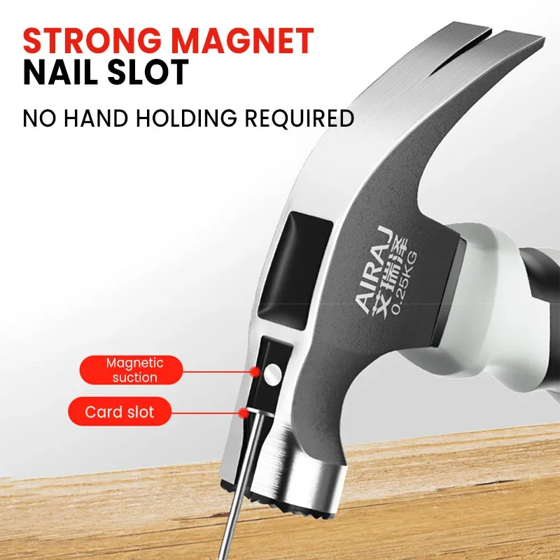 Professional Mini Claw Hammer - Multifunctional Anti-Slip & Shockproof Design with Magnetic Tip for Woodworking & DIY Projects
