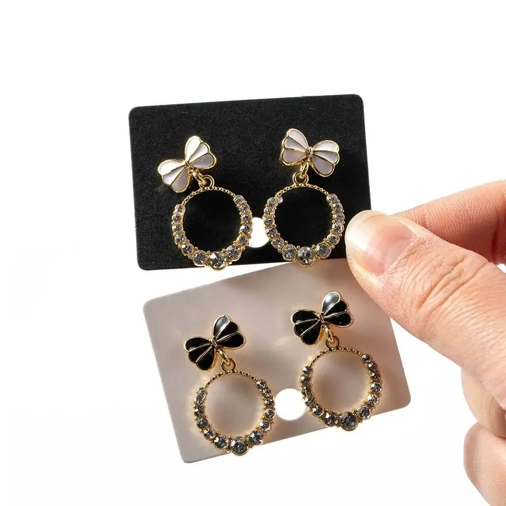 100pcs New Paper Display Cards Round Rectangular Kraft Paper Tags Earring Packaging Hang Tag Blank Display Stand