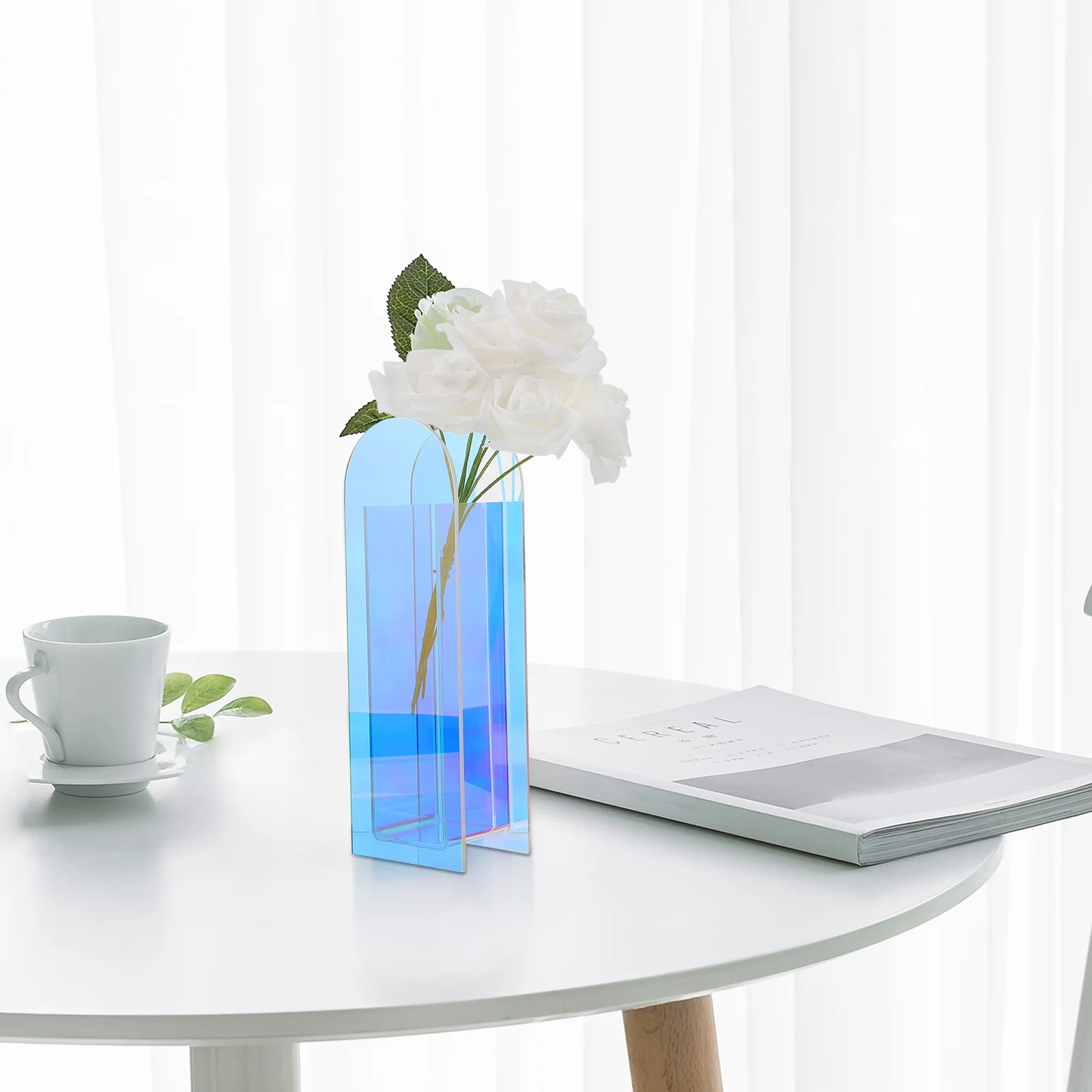 

Acrylic Flower Vase Colorful Room Decor Unique Artistic Elegant Novel Decorative Holder Stylish Practical Vase Dry Flowers